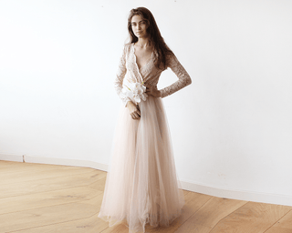 Blush Tulle and Lace dress #1125 Maxi Blushfashion