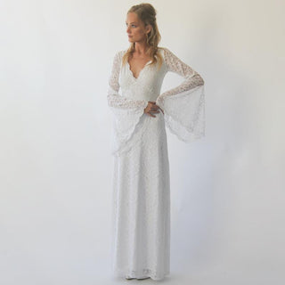 Bohemian Bell sleeves, Empire waistline Dress #1291 Maxi Blushfashion
