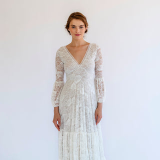 Boho Lace Wedding Dress #1484 Maxi Blushfashion