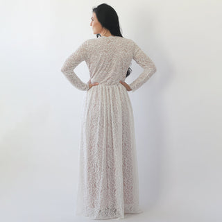 Curvy Ivory blushed wedding dress with pockets #1268 Maxi Blushfashion