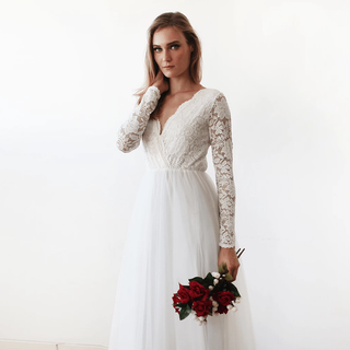 Curvy Ivory Wedding Dress #1125 Maxi Blushfashion