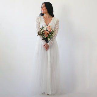 Curvy  Ivory Wedding Dress with pockets  #1266 Maxi Blushfashion