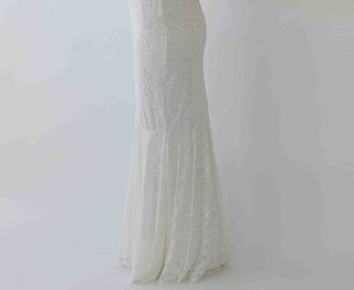 Curvy  Mermaid lace  dress with square neckline  #1245 Maxi Blushfashion