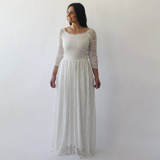 Curvy  Off-The-Shoulder Ivory  Dress with pockets #1270 Maxi Blushfashion