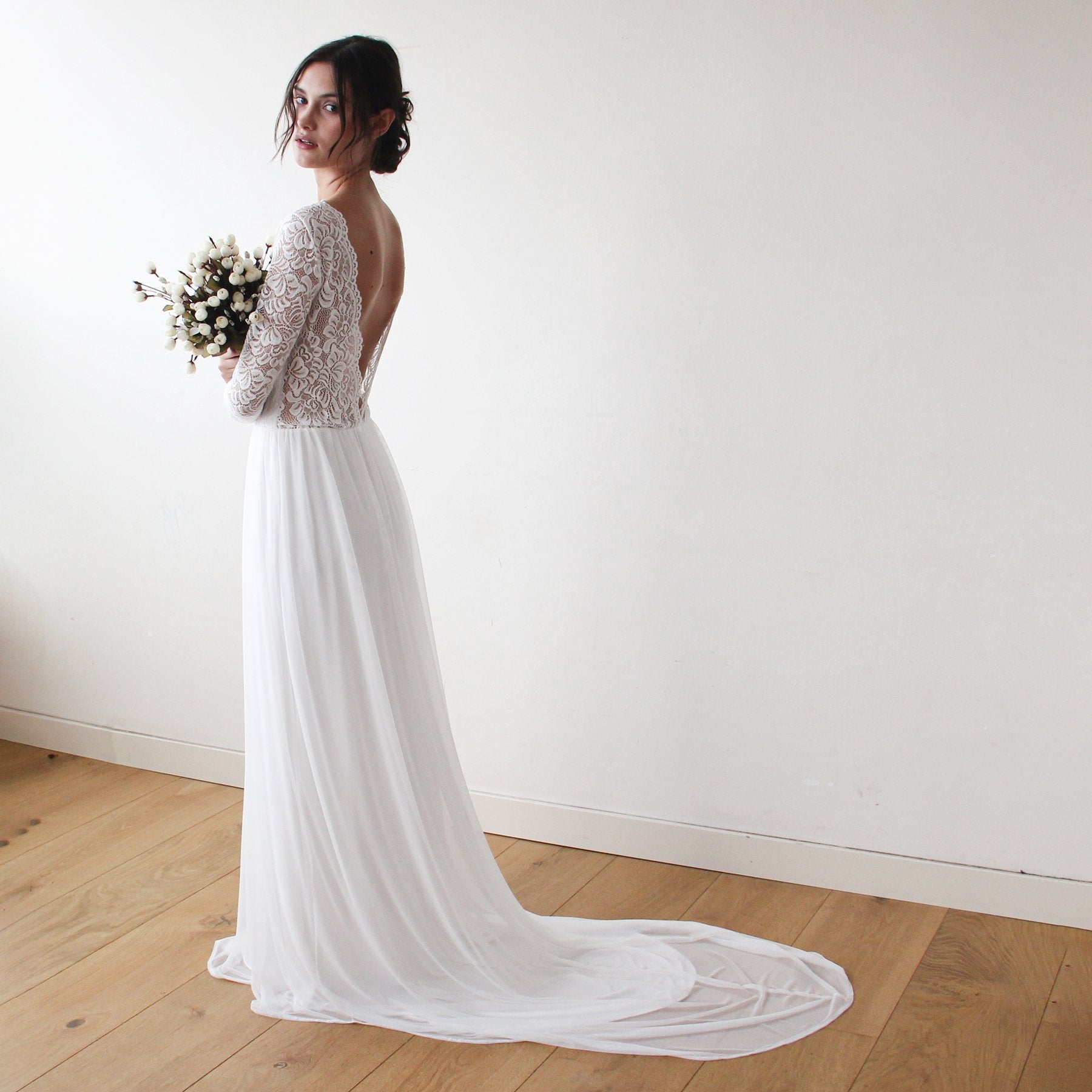 Amethyst Light as Air A-line Wedding Dress by Claire Pettibone