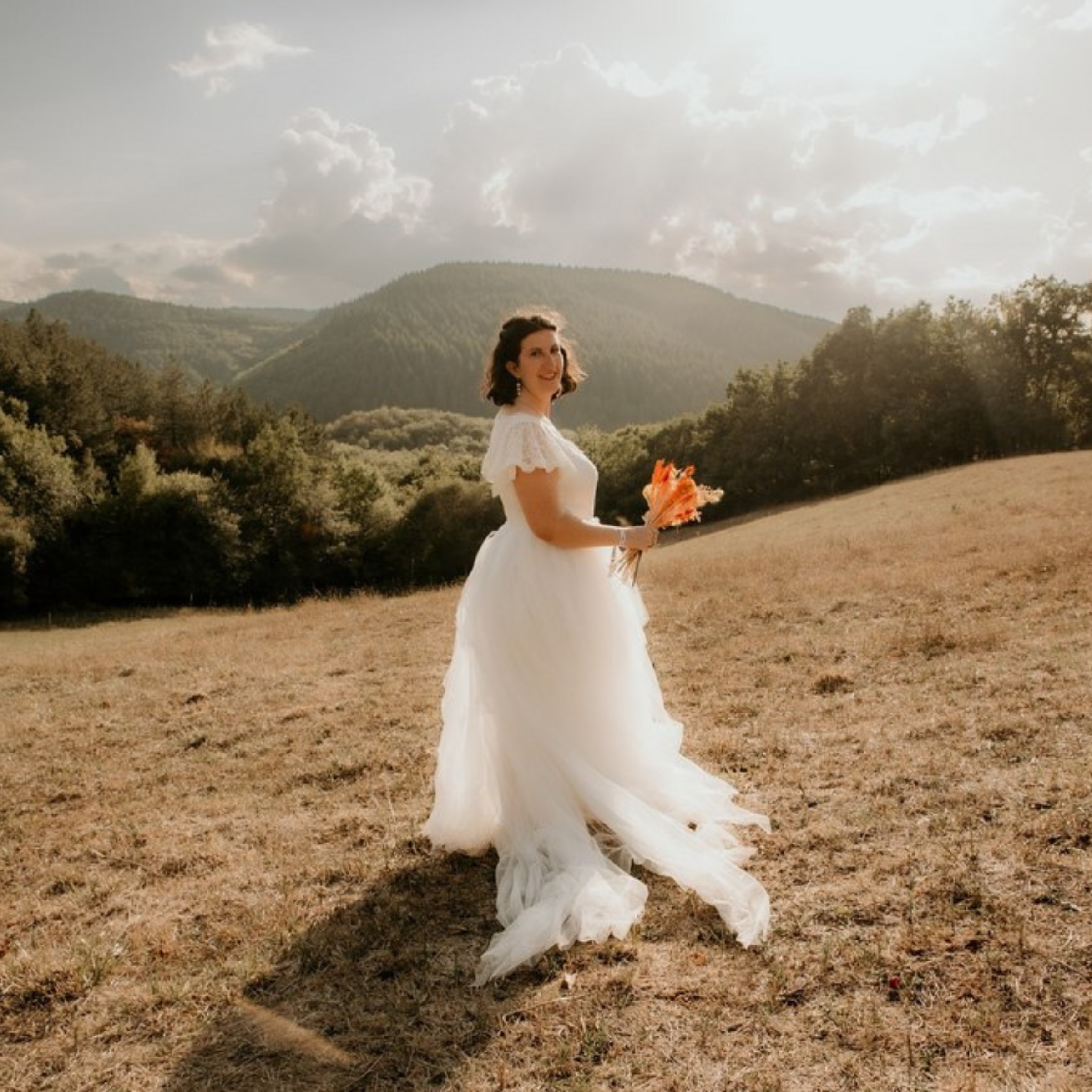 Curvy Fairy Ivory Wrap Lace Wedding Dress #1293