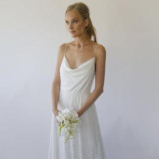 Draped lace wedding dress #1301 Maxi Custom Order Blushfashion
