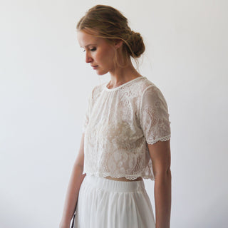 Wedding Dress Separates, Two Piece Bridal Gowns  #1251 Maxi Custom Order Blushfashion