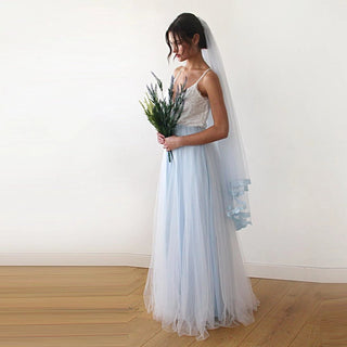 Fairy ivory & light blue tulle dress #1185 Maxi Blushfashion