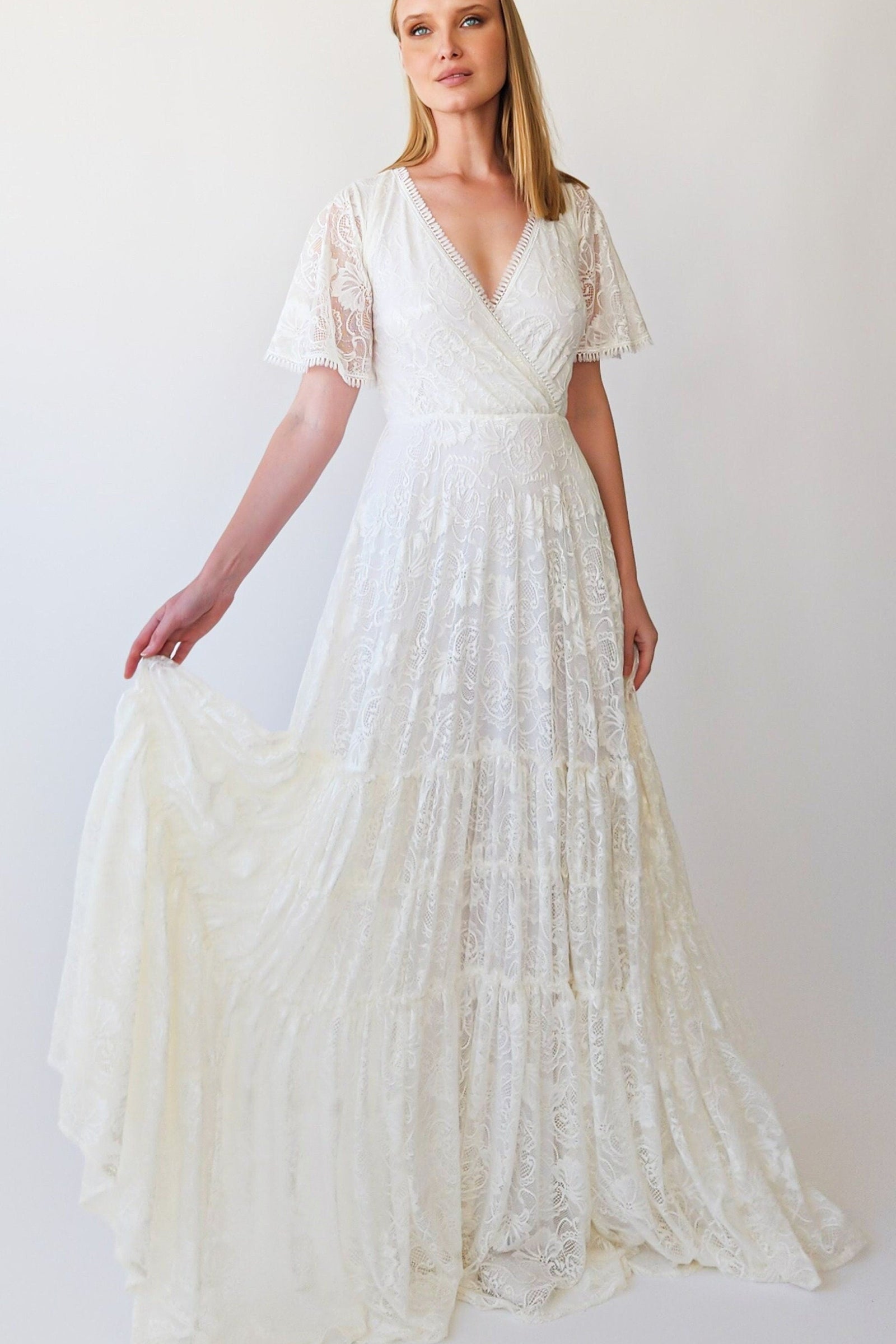 Gipsy Layered Bohemian Skirt with Wrap Neckline #1400