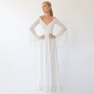 Ivory Off the shoulder dress #1279 Maxi Blushfashion