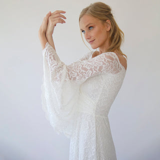 Ivory Off the shoulder dress #1279 Maxi Blushfashion