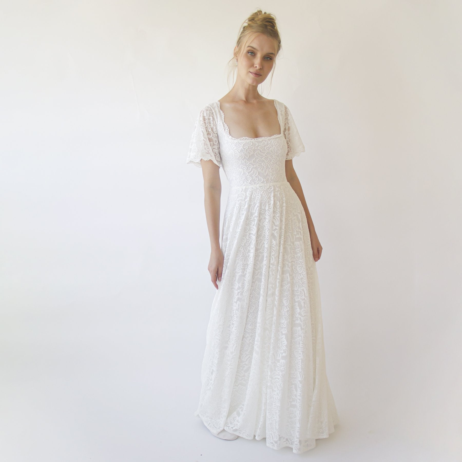 bohemian butterfly dress Butterfly sleeve Bohemian Maxi dress (Sky blue n pink)