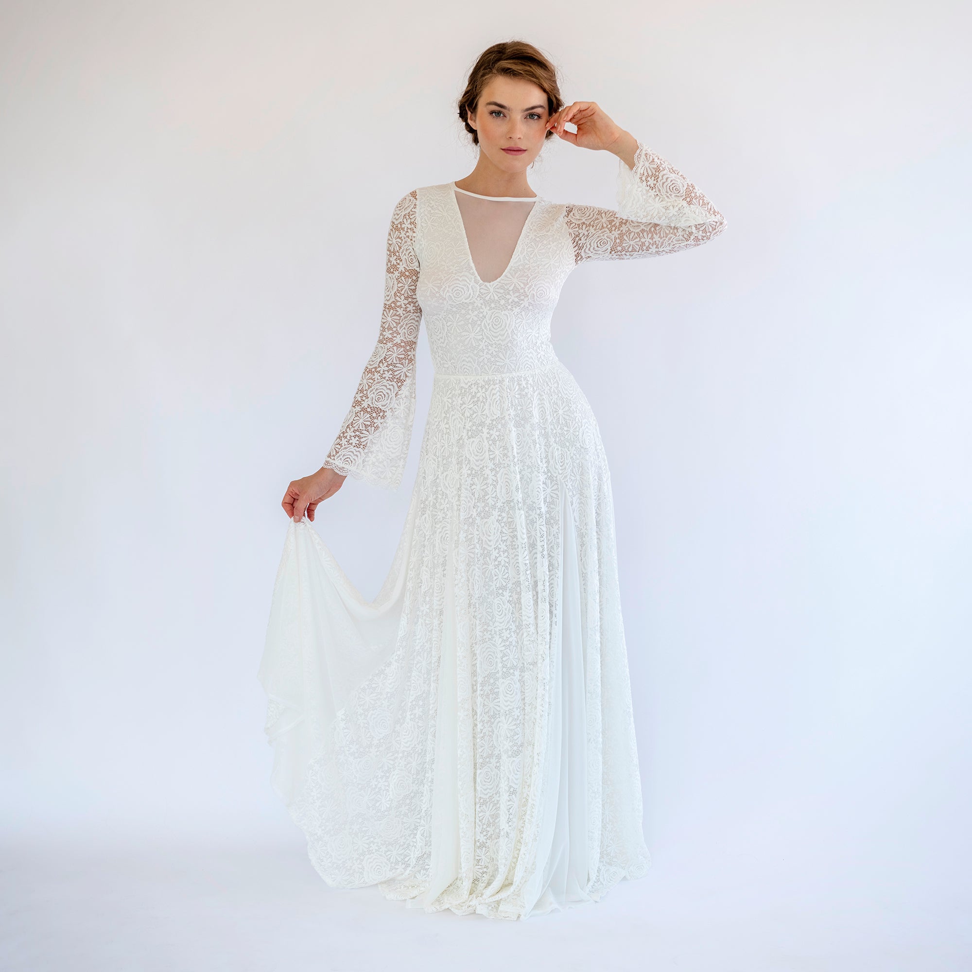 Lace and Chiffon Mesh Dress #1487