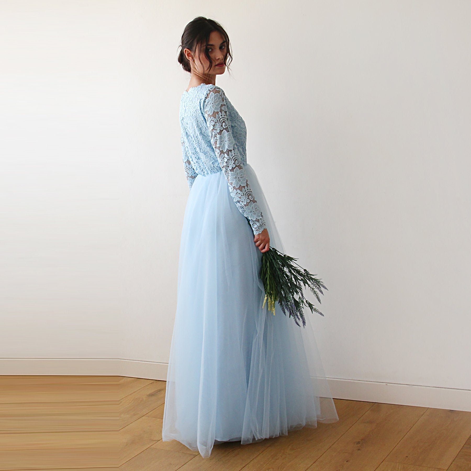 Light Blue Tulle and Lace Dress #1125 Light Blue Tulle and Lace Dress #1125