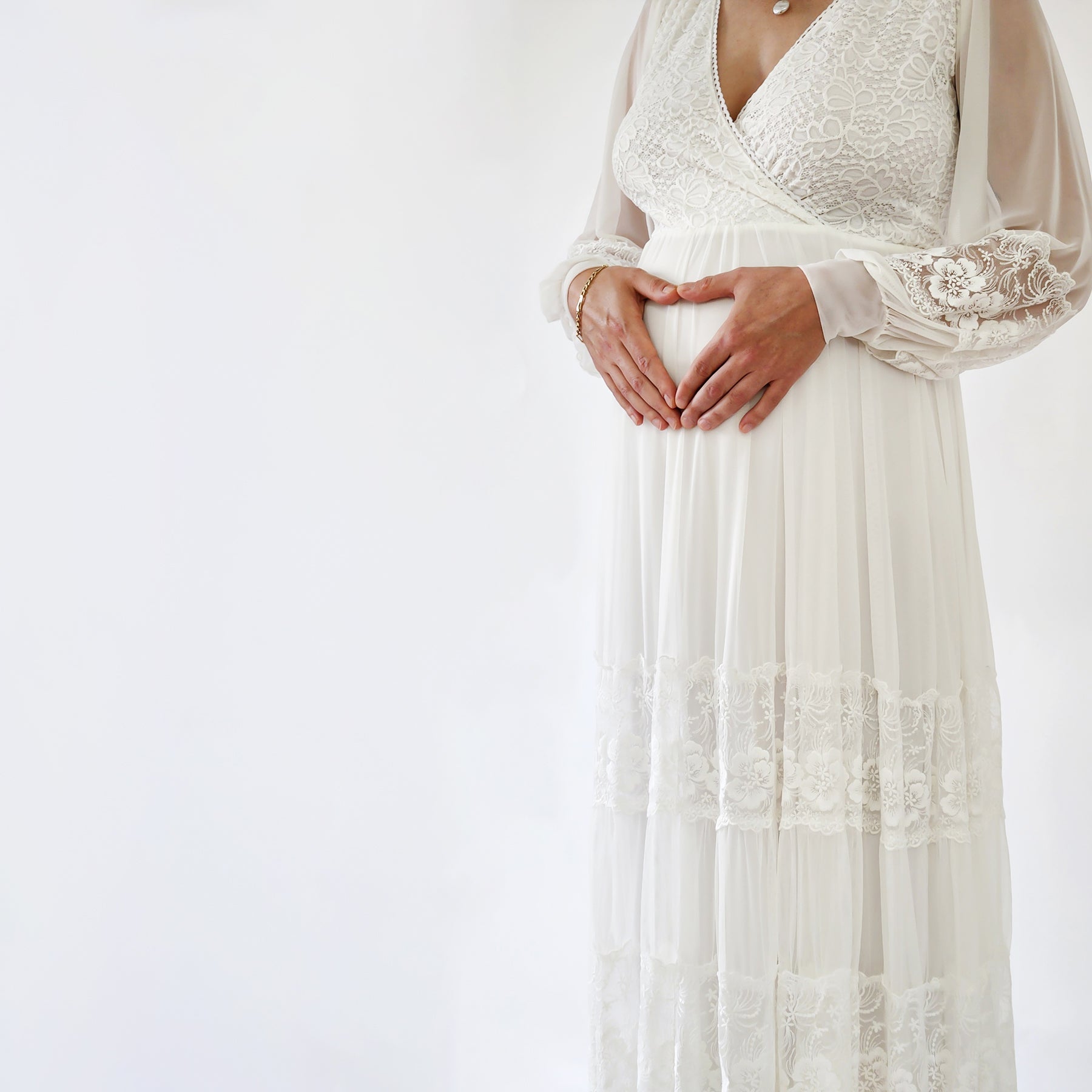 Maternity Chiffon & Lace Dress #7005 Maternity Chiffon & Lace Dress #7005