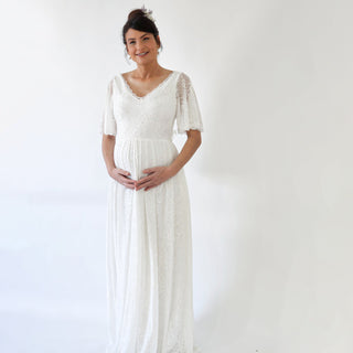 Plus-Size Boho Wedding Dress with Lace