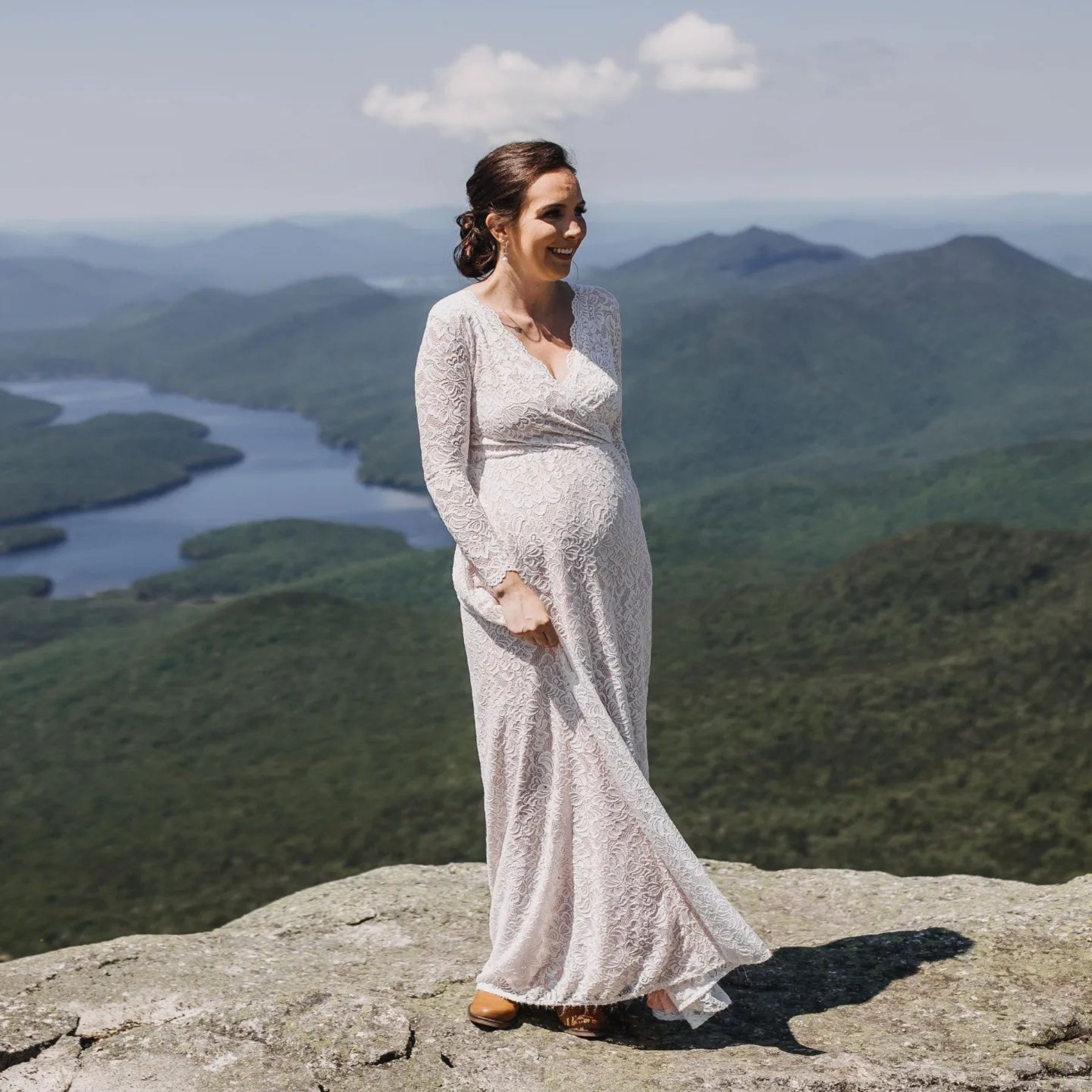 Maternity Ivory Blush Dress #1258 Maternity Ivory Blush Dress #1258