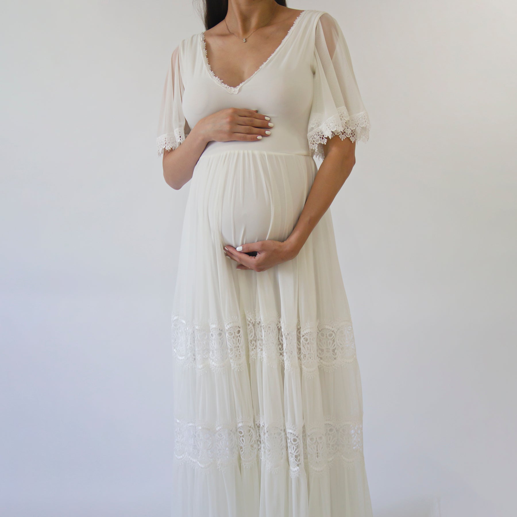 chiffon maternity wedding dress wedding dress for pregnant women Chiffon Maternity Wedding Dress for Photo Shoot loveangeldress