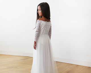 Mini Me Collection Ivory Wedding Train Dress   #1162 Maxi Blushfashion