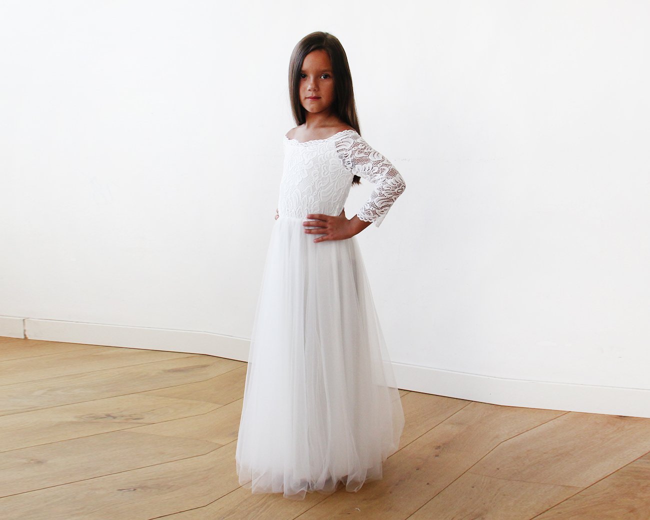 mini me wedding dresses Mini Me Collection Ivory Wedding Train Dress #1162