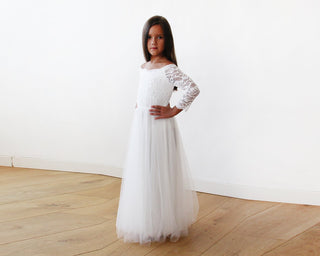 Mini Me Collection Ivory Wedding Train Dress   #1162 Maxi Blushfashion