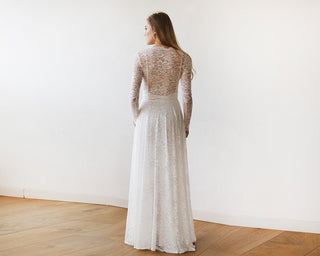 Round Neckline Bridal Lace Dress  #1147 Maxi Blushfashion