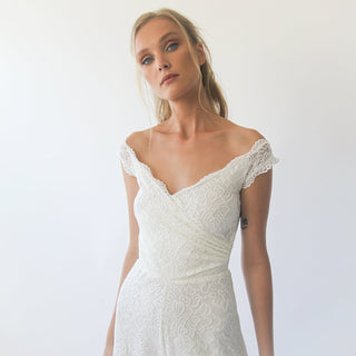 Short sleeves bridal Lace Jumpsuit #1300 Maxi Blushfashion