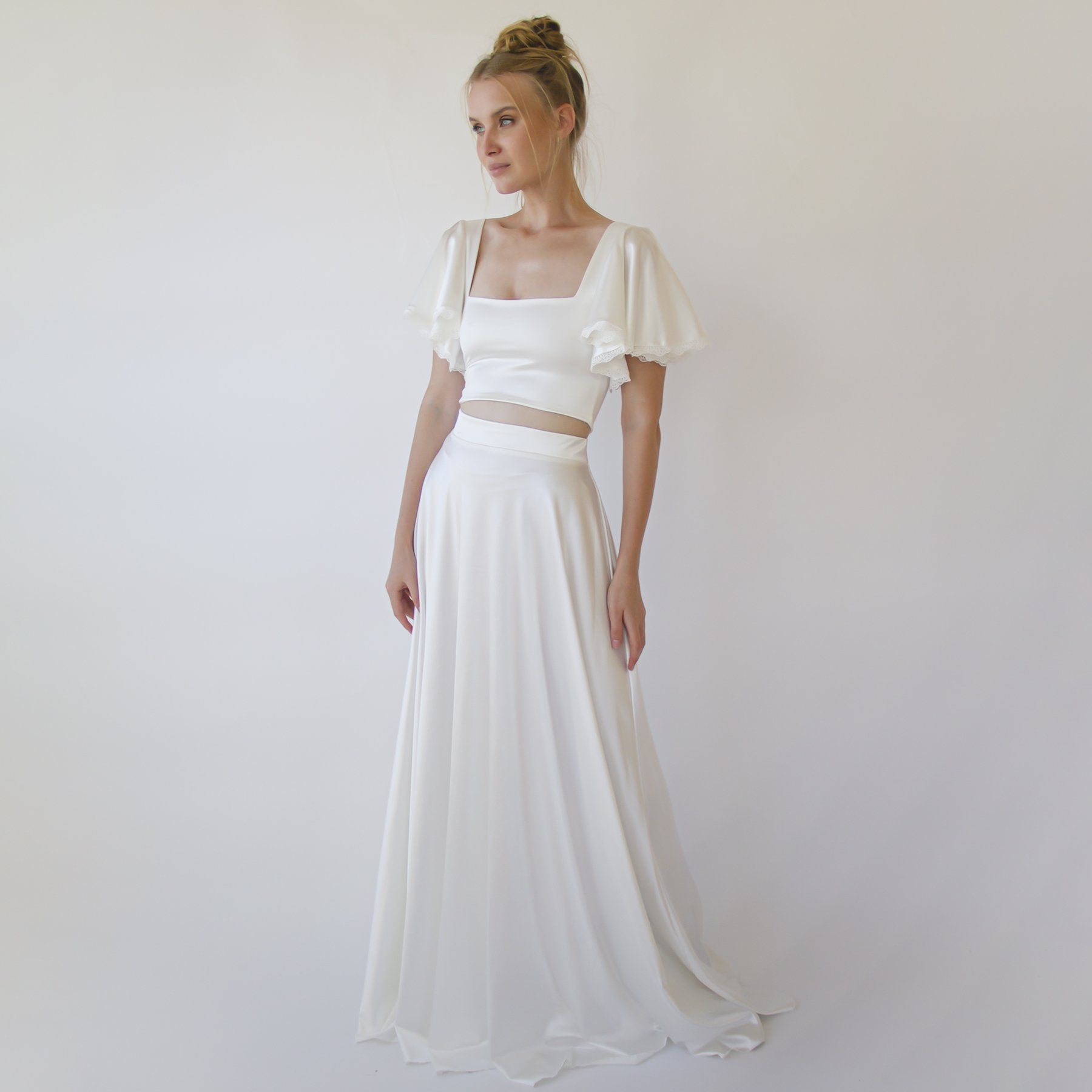 Silky Wedding Maxi Skirt Bridal Satin Long Skirt #3038 Silky Wedding Maxi Skirt Bridal Satin Long Skirt #3038