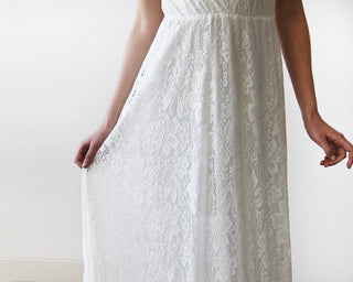 Sleeveless Ivory Lace Wedding Gown #1150 Maxi Blushfashion