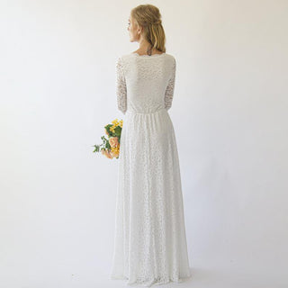 Square Neckline  Wedding Dress  #1282 Maxi Blushfashion