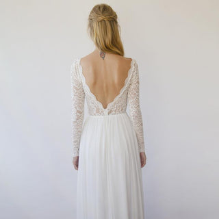 Vintage  Backless wedding dress  #1290 Maxi Blushfashion