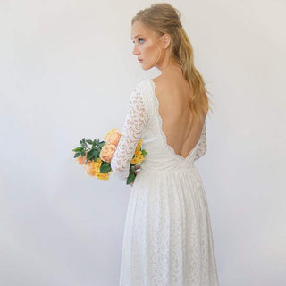 Vintage Bohemian Open back wedding dress  #1292 Maxi Blushfashion