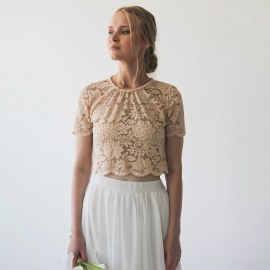 Chiffon skirt with lace top clearance