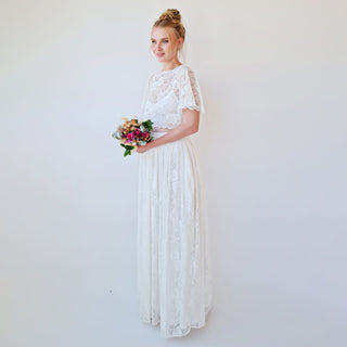 Wedding Dress Separates, Two Piece Bridal Lace Gowns #1332 Maxi Blushfashion