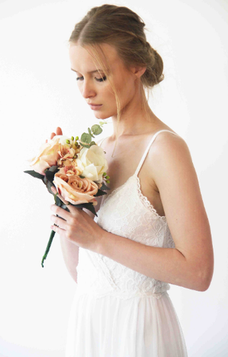 Wrap Straps  wedding dress with chiffon mesh  #1262 Maxi Blushfashion
