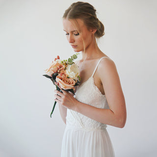 Wrap Straps  wedding dress with chiffon mesh  #1262 Maxi XXS-X Blushfashion