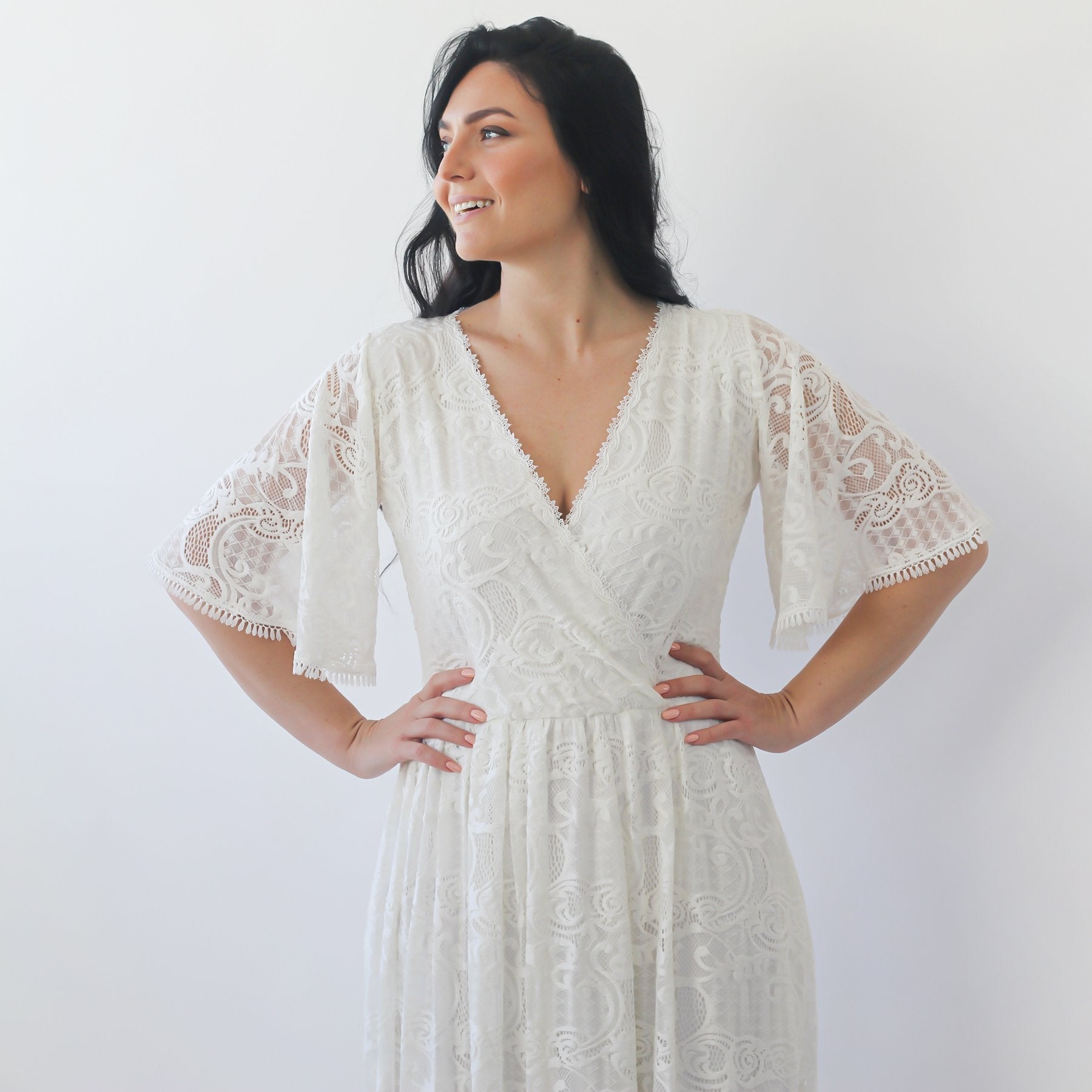 Curvy Butterfly Sleeves dress #1267 Curvy Butterfly Sleeves dress #1267