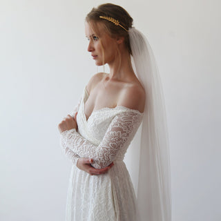 Bestseller Ivory Off the shoulder wrap wedding dress with pockets #1244 Maxi XXS-XS Blushfashion