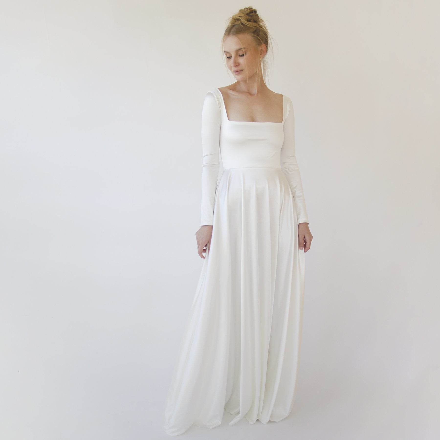 Minimalist Satin Wedding Dress #1351 Minimalist Satin Wedding Dress #1351