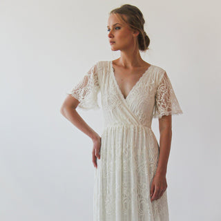 Bestseller Wrap lace bohemian wedding dress #1267 Maxi XXS-XS Blushfashion