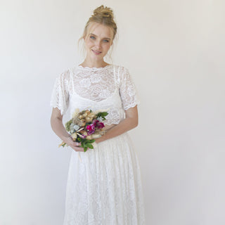 Bridal Lace top, Plus size bridal wear #2059 Maxi XXS-XS Blushfashion