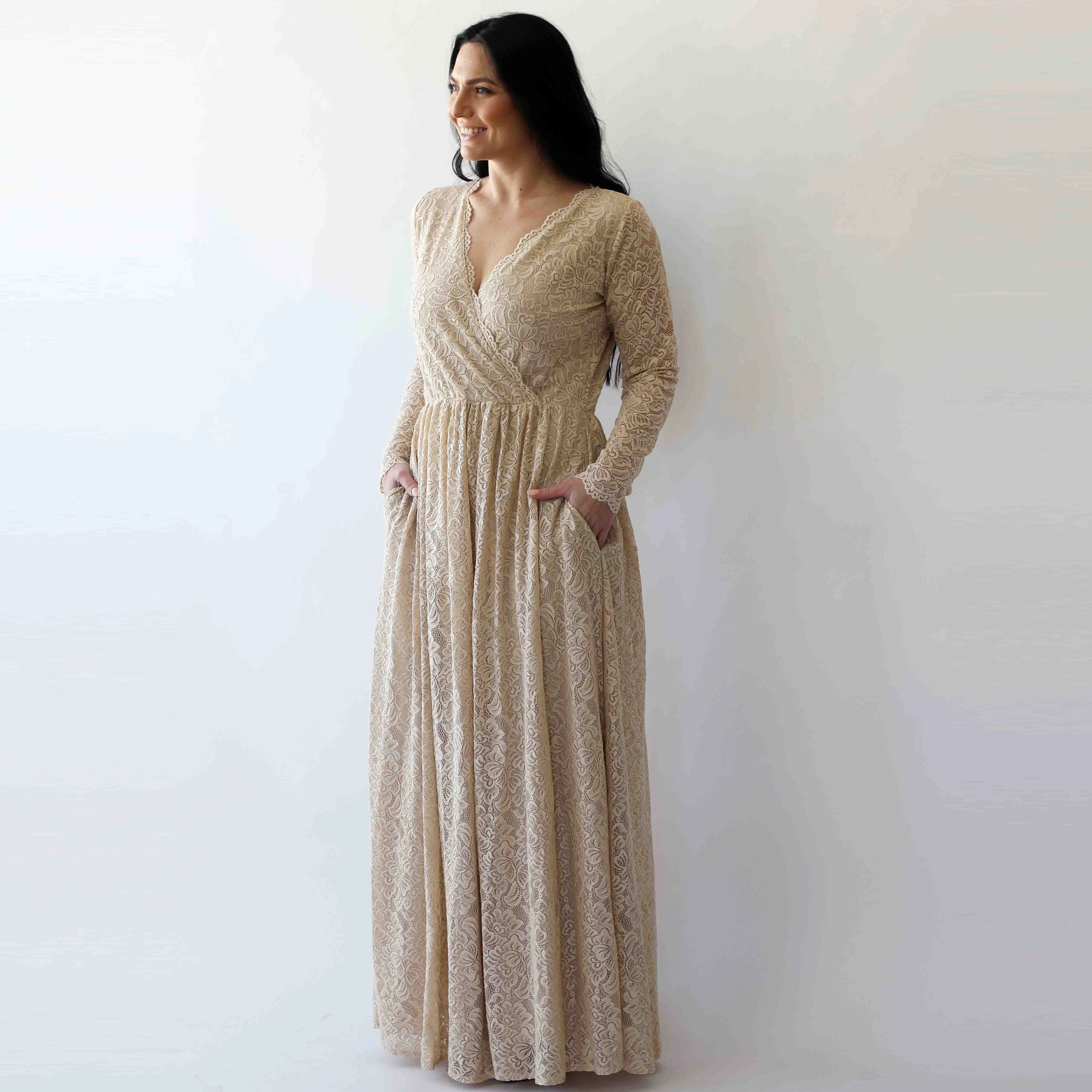 Curvy Champagne boho dress #1269 Curvy Champagne boho dress #1269