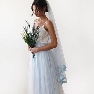 Fairy ivory & light blue tulle dress #1185 Maxi XXS-XS Blushfashion
