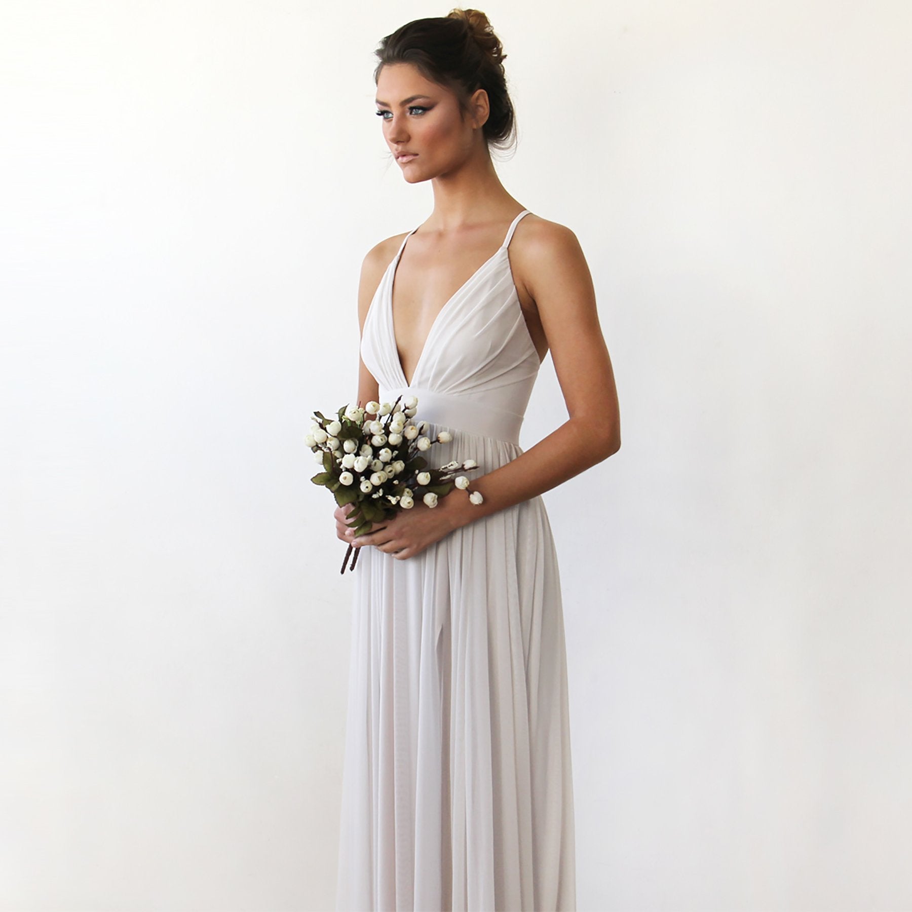 Ivory maxi dress with adjustable straps #1170 Ivory maxi dress with adjustable straps #1170