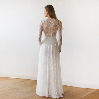 Round Neckline Bridal Lace Dress  #1147 Maxi XXS-XS Blushfashion