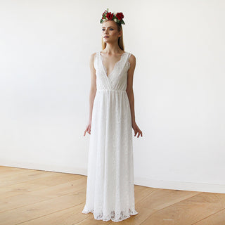 Sleeveless Ivory Lace Wedding Gown #1150 Maxi XXS-XS Blushfashion