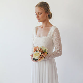 Square neckline wedding dress  #1231 Maxi XXS-XS Blushfashion