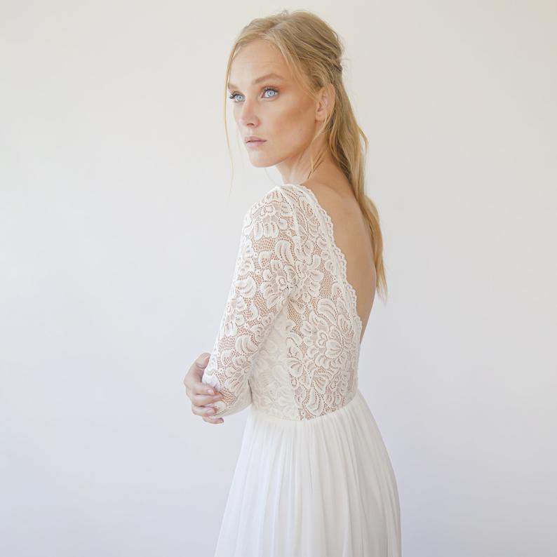 Vintage Backless wedding dress #1290 Vintage Backless wedding dress #1290