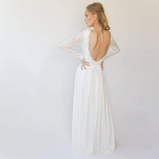 Vintage Bohemian Open back wedding dress  #1292 Maxi XXS-XS Blushfashion